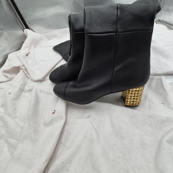 NEW Kurt Geiger Mayfair 55 black leather Over the Knee Heel Boots SZ 38.5 US 8 - Picture 7 of 8